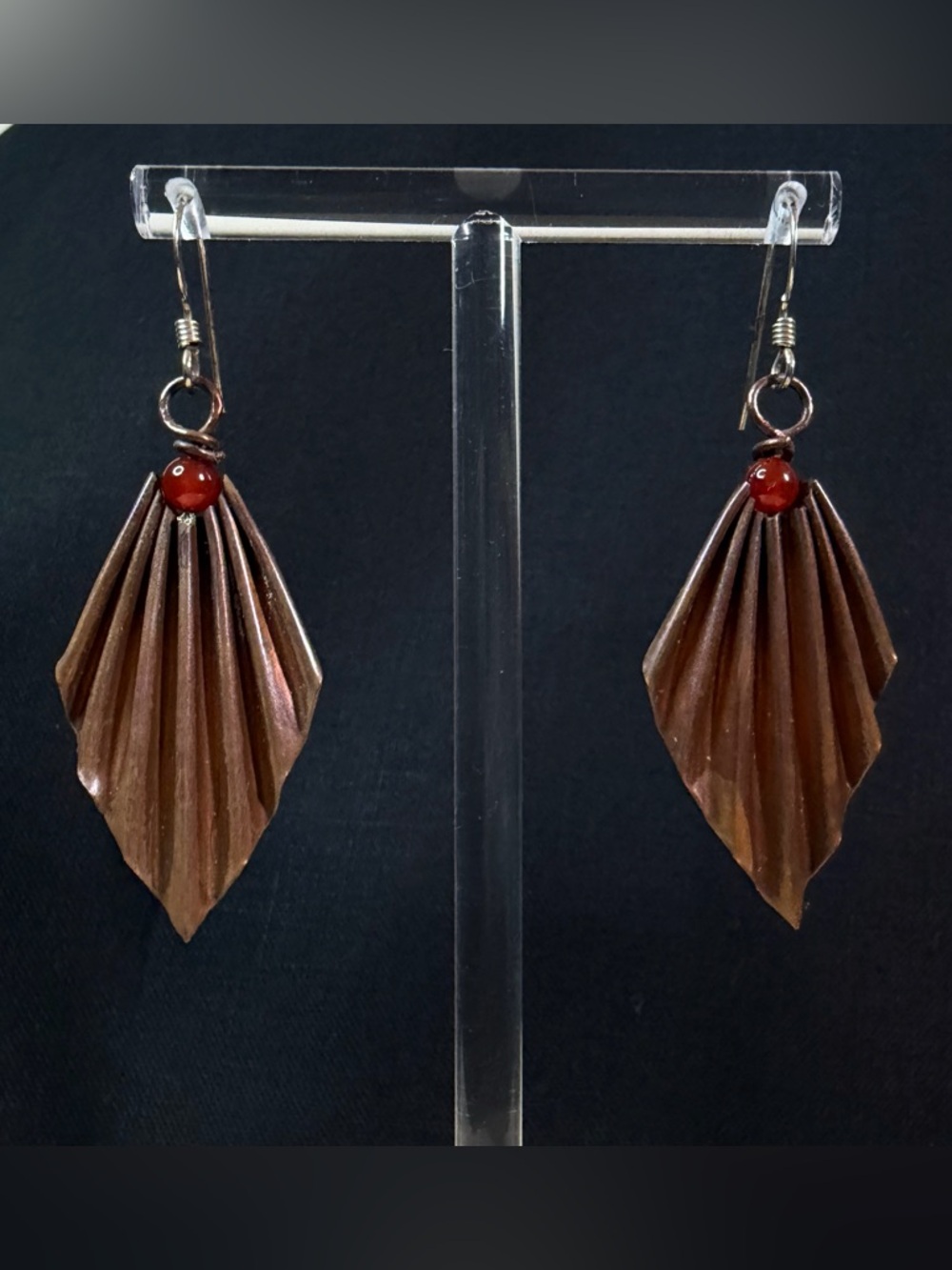 Sterling Silver and Copper Artisan Hand Crafted Dangle Earrings